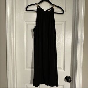 Michael Kors Black Mini Dress with Chain Straps, Size XL